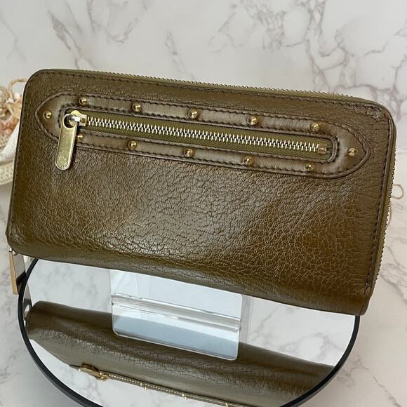 LOUIS VUITTON SUHALI Long Bronze Zippy Metallic Wallet Dust Bag EUC - Picture 1 of 15